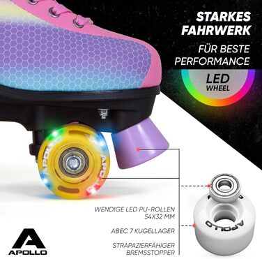 Роликові ковзани Apollo Disco Roller: класичні моделі для дітей та дорослих, регульовані Quad-ковзани (31-42)