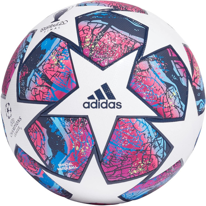 Футбольний м'яч Adidas FIN IST PRO для чоловіків, розмір 5, білий/синій/червоний/зелений/сріблястий, преміум-якість