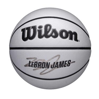 Баскетбольний м'яч Wilson NBA Player Icon UV James Design, сірий, розмір 7, з UV-захистом та текстурою Pure Feel