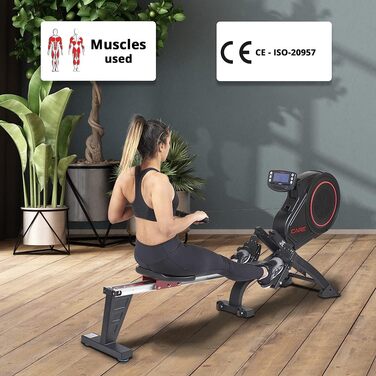 Гребний тренажер Care Fitness Jet 600-2 Care Connect, складаний, чорний, універсальний розмір