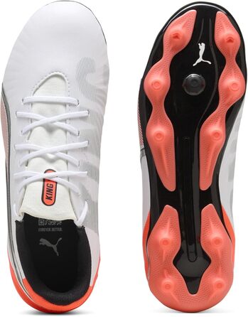 Дитячі футбольні бутси PUMA King Match FG/AG Jr - біло-червоно-срібні (33 EU)