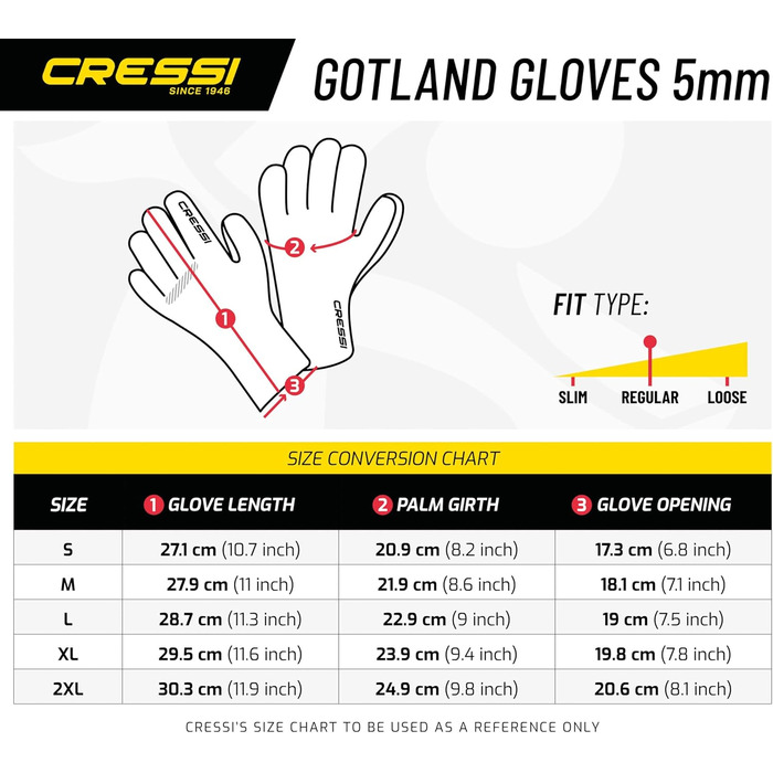 Рукавички для дайвінгу Cressi Gotland Liquid Seal 3/5 мм - 5 пальців, неопрен, для дорослих