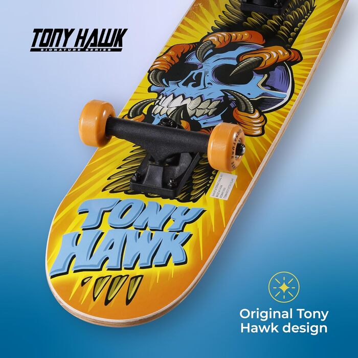Скейтборд Tony Hawk Signature Series 78,7 см, 9-шарове кленове дек для трюків, спуску, круїзингу та карвінгу, дизайн 