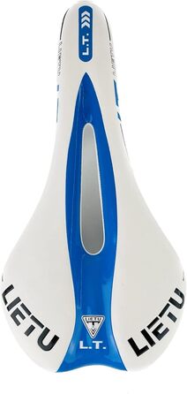 Велосипедне сідло Hallenwerk WEIß/BLAU: ергономічне, дихаюче, для MTB, туризму та гірського велосипеда