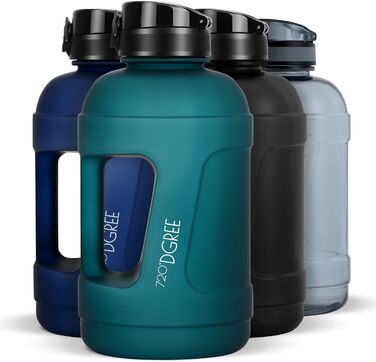 Фітнес-пляшка 720°DGREE uberBottle 2300 мл з ручкою, BPA-Free, герметична, спортивна пляшка для води XXL для тренувань, спортзалу, смарагдово-зелена, Softtouch