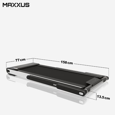 Бігова доріжка MAXXUS M8 електрична 2 к.с. 12 км/год, 125x45 см, Bluetooth, LCD, додаток, складна, тримач для планшета, фітнес для дому та офісу, червона/срібляста/бронзова