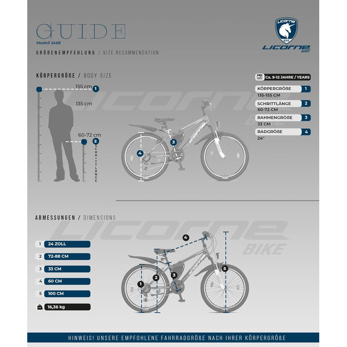 Гірський велосипед Licorne Bike Guide Premium 24'' для дітей та дорослих, 21 швидкість, підлітковий, жіночий, чоловічий
