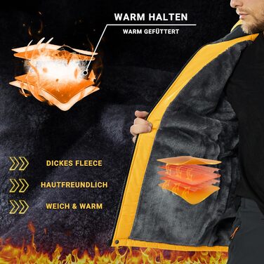 Чоловіча зимова куртка KEFITEVD: водонепроникна, дихаюча, з капюшоном, для сноуборду та активного відпочинку (XL, сіро-жовтий)