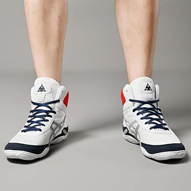 Чоловічі боксерські туфлі для боротьби, дихаючі, неслизькі, зручні, хай-топ, фітнес-туфлі, для тренувань, зала, бодібілдинг, білі, 43 EU