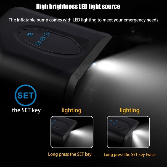 Насос SUP JoyFan: електричний, 12V, високий тиск 20PSI, швидке надування/здування, автоматичне вимкнення, чорний, портативний