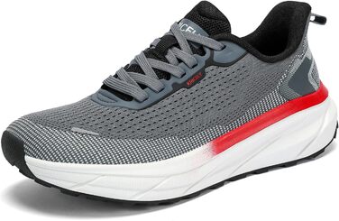 Кріцелі: бігові кросівки для чоловіків з широкою передньою частиною. Ідеальні для трейлраннінгу, бігу по доріжках, трекінгу, спорту та фітнесу. Легкі, зручні, сірі, розмір 41.5 EU