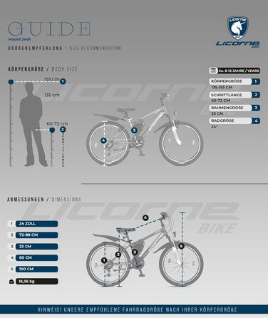 Гірський велосипед Licorne Bike Guide Premium 24'' для дітей та дорослих, 21 швидкість, підлітковий, жіночий, чоловічий