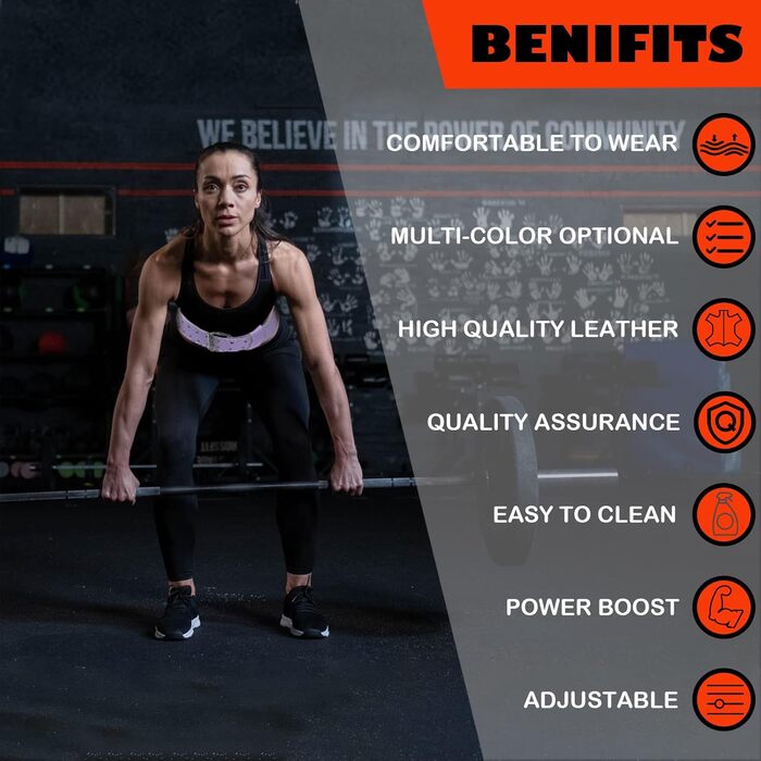 Жіночий пояс для важкої атлетики з шкіри, з підтримкою попереку 10,2 см, фіолетовий, для пауерліфтингу та присідань