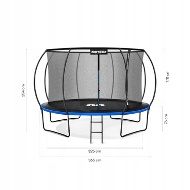 Батут із сіткою Meteor 365 см FT 12 (365-374 см)