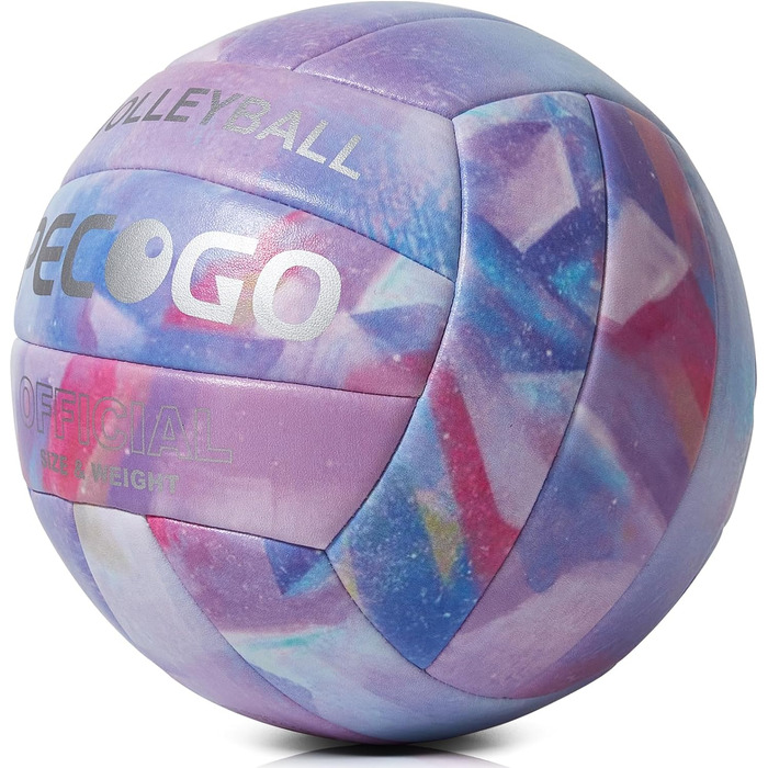 Волейбольний м'яч розмір 5, PU-шкіра, м'який, для залу та вулиці, фіолетовий, для тренувань, гри, початківців, юніорів, дорослих, 8.2