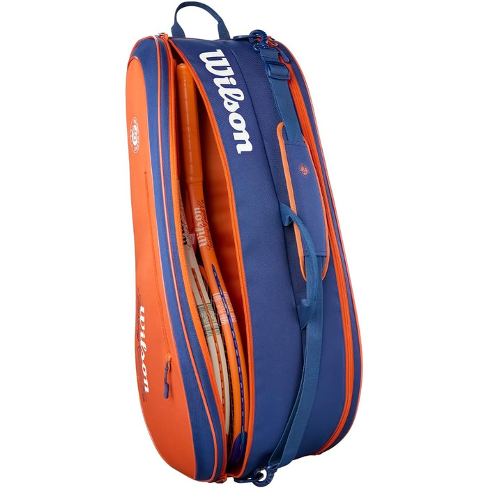 Сумка для тенісних ракеток Wilson Roland Garros Team 6: на 6 ракеток, велика кишеня для одягу, Clay/Navy