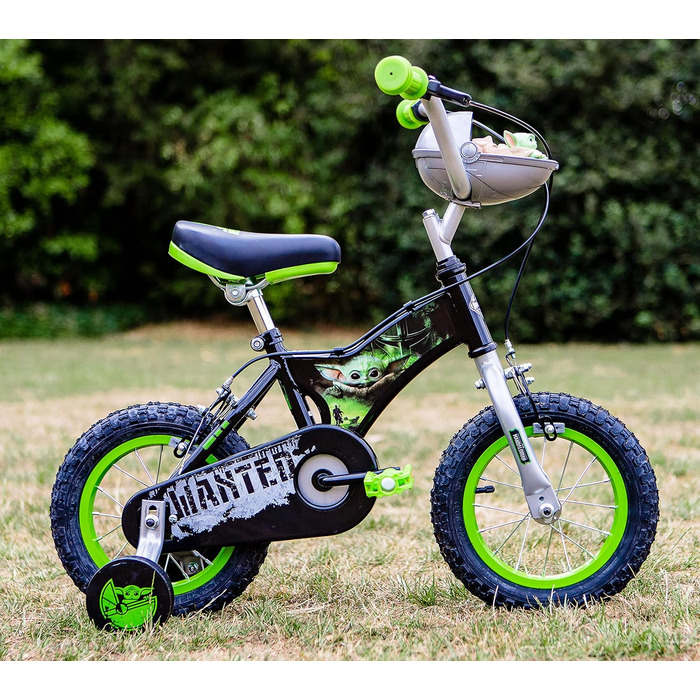 Дитячий велосипед Huffy Star Wars Grogu 12 дюймів, чорний/зелений, 30,5 см