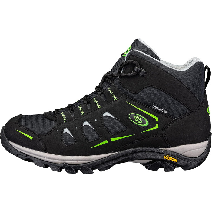 Черевики трекінгові та для походів Brütting Unisex Mount Frakes 43 EU, чорний, сірий, лимонний