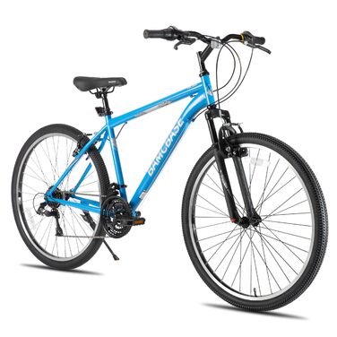 Гірський велосипед HILAND BAMCBASE, сталева рама, 21 передача, V-гальма, Hardtail MTB для чоловіків та жінок, 29 дюймів, синій/сірий
