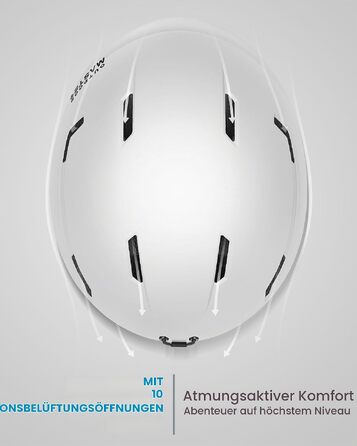 Шолом для лиж та сноуборду OutdoorMaster з OTG-маскою для дорослих, матовий білий, розмір M (56-58 см)