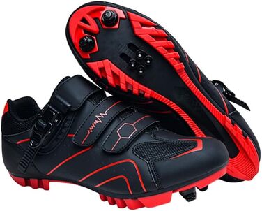 Велосипедні черевики для чоловіків та жінок, MTB, Radsport, Mountainbike, кросівки, дихаючі, outdoor, SPD сумісні, 44 EU, червоні