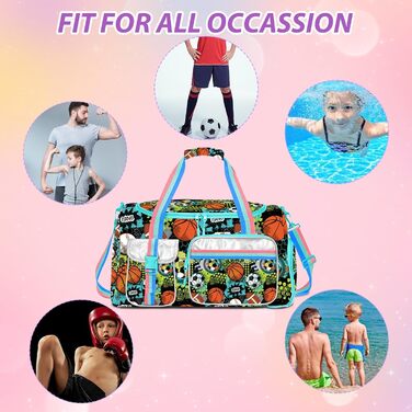 Дитяча спортивна сумка-рюкзак для плавання та танців з відділенням для взуття та мокрих речей, яскравий дизайн, модель Color 01