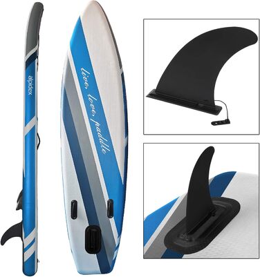 Надувна SUP-дошка ALPIDEX 320x76x15 см, до 200 кг, комплект: весло, плавці, насос, ремінець, рюкзак, набір для ремонту