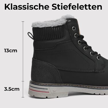 Зимові черевики Mishansha Herren: теплі, з підкладкою, антиковзаючі, класичні, розмір 39-48 EU, чорний