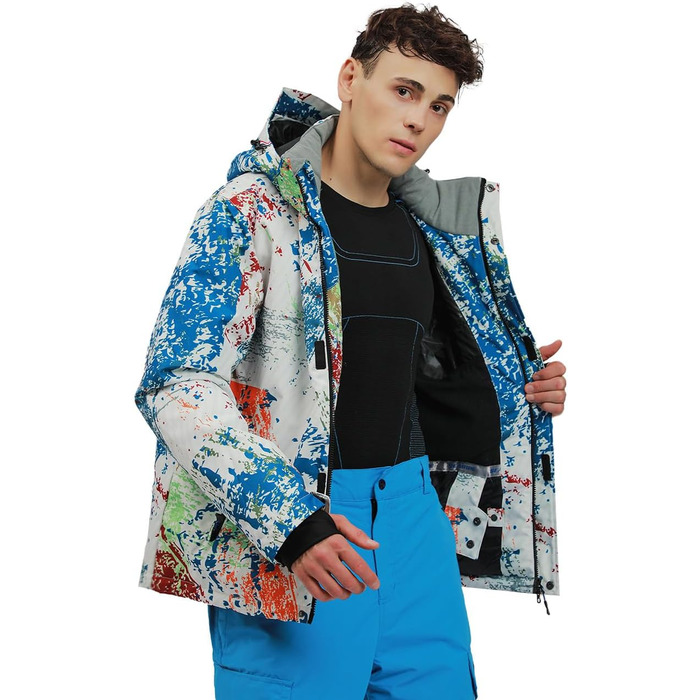 Чоловічий зимовий костюм для сноубордингу та катання на лижах, водонепроникний, вітронепроникний, теплий, для походів та скелелазіння, розмір L, колір блакитний