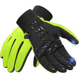 Зимові рукавички для велоспорту та катання на лижах з сенсорним екраном, вітрозахисні, теплі, зелені, XL