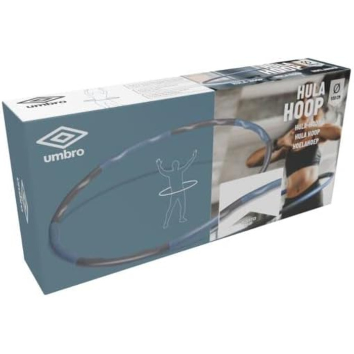 Обруч для фітнесу Umbro з вагою 890 г, 95 см, сірий/блакитний