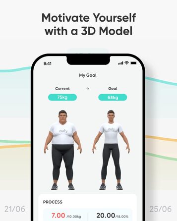 Розумні ваги eufy by Anker P3 з Wi-Fi, 3D-моделлю тіла, аналізом складу, 16 показниками, вимірюванням пульсу, BMI, Bluetooth, додатком