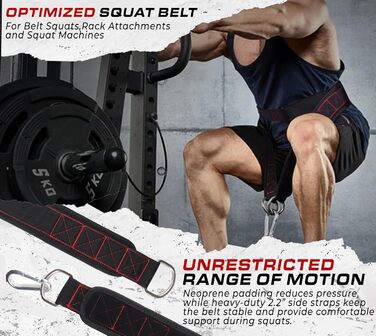 Пояс для присідань TAVIEW з кріпленням до стелажа, для важкої атлетики та пауерліфтингу - підтримка спини, низький профіль, м'яка підкладка на стегнах та передній поверхні, надійна застібка, міцний, зелений (чорний & червоний)