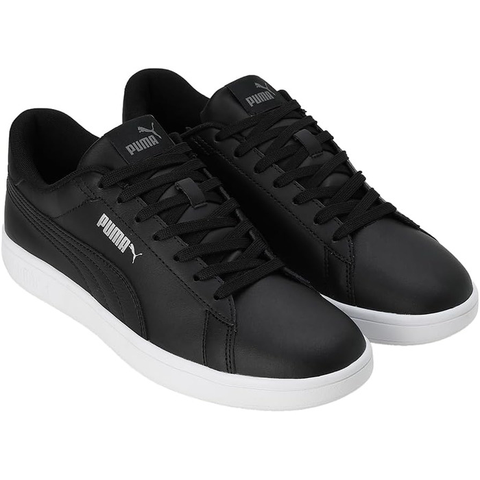 Кросівки Puma Smash 3.0 L унісекс, чорні з білою підошвою, розмір 44.5 EU
