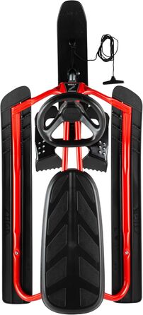 Санки STIGA Snowracer Iconic для дітей від 5 років, сталевий каркас, гальмо, буксирувальний трос, до 80 кг, червоно-чорні – міцні санки для зимових розваг
