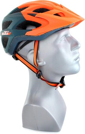 Велошолом KTM Factory Character 2021 з магнітною застібкою Fidlock, помаранчево-матовий/петрол, розмір 54-58 см