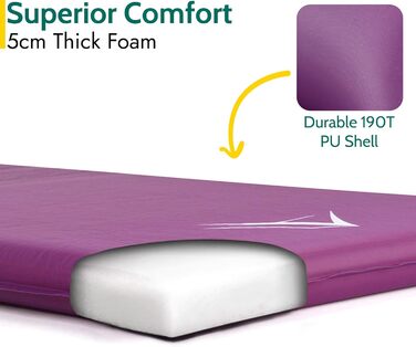Isomatte Trail Selbstaufblasend з Memory Foam 5 см, ізольований килимок для кемпінгу, фіолетовий колір