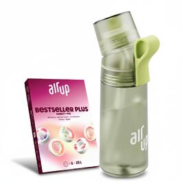 Пляшка для води air up Twist Pro 600 мл фіолетова з ароматом шавлії (без цукру) + 5 арома-подів та соломинка для школи, спорту, фітнесу