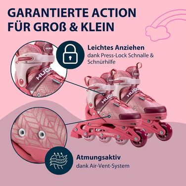 Інлайнери Hudora Mia / Leon 2.0 - ролики для дітей, підлітків та дорослих, регульовані, розміри 37-40