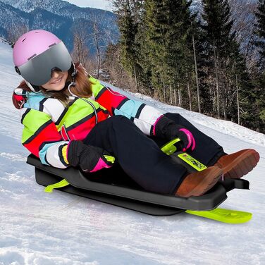 Сніговий санки Bob Black Devil з кермом, гальмом та ручним гальмом, від 3 років, чорний