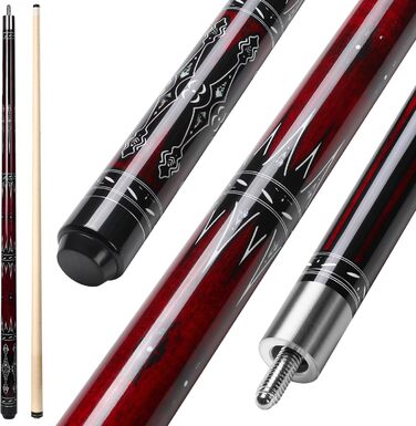 Більярдний кий ASMPCUE 58'' з чохлом з PU шкіри, канадський клен, 13 мм наконечники, для професійних гравців