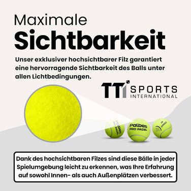 Palbea PRO Padel - М'ячі для падел-тенісу, сертифіковані FIP, преміум якість. Підходять для тренувань та турнірів. 1 картон x 6/12/24 туби.