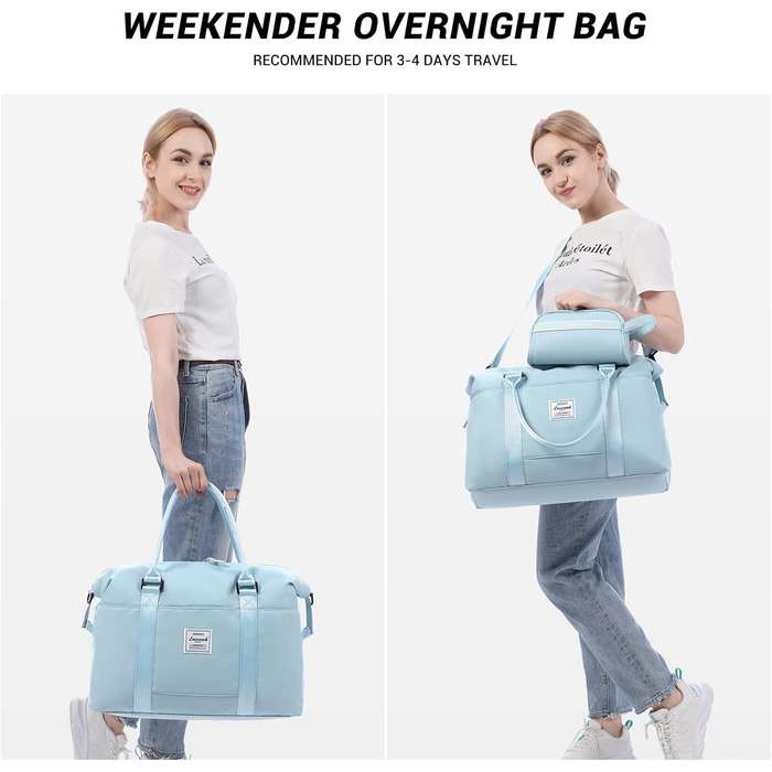 Спортивна сумка LOVEVOOK для жінок: водонепроникна дорожня сумка-мішок, 30L, світло-блакитна