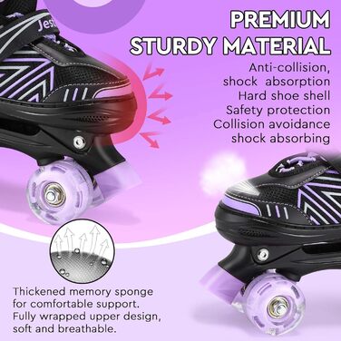 Дитячі ролики Kinder: регульовані ролики з 8 світловими колесами для дівчаток та хлопчиків, розмір UK 1-4