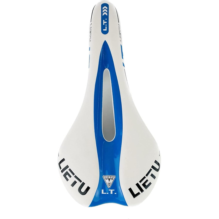 Велосипедне сідло Hallenwerk WEIß/BLAU: ергономічне, дихаюче, для MTB, туризму та гірського велосипеда