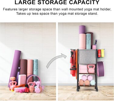 Організатор для зберігання килимка для йоги та спортивного обладнання: стійка для гантелей, тренажерів, роликів