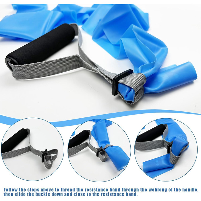 Набір еластичних стрічок для фітнесу та реабілітації (5 шт.) - Latex Free, 2-13.6 кг, з аксесуарами