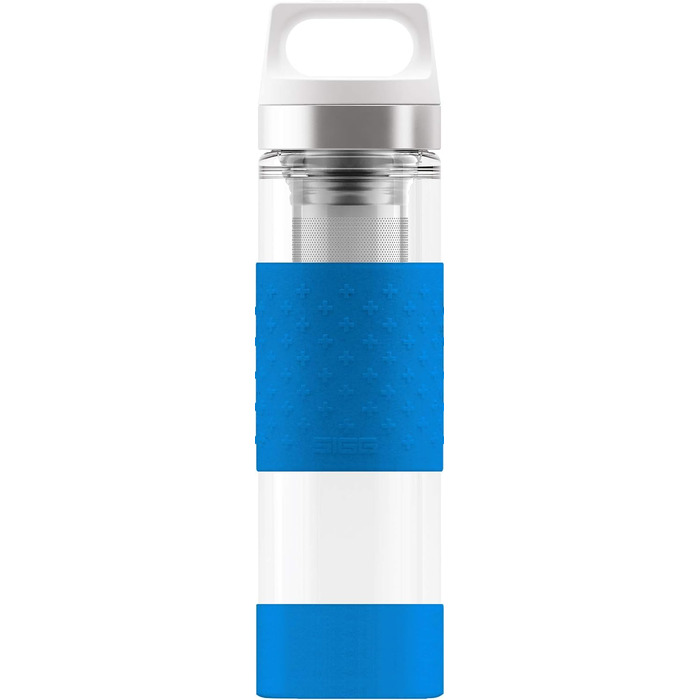 Термос-пляшка SIGG Hot & Cold зі скла 0.4 л, ізоляційна, без шкідливих речовин, з силіконовим захистом, Electric Blue
