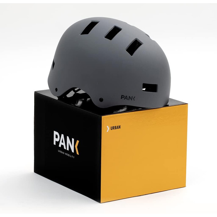 Велосипедний шолом Pank для дорослих з LED підсвіткою, додатковими подушками, регульованим розміром M (55-58 см), для електросамоката, скейтборду, міський, матовий сірий