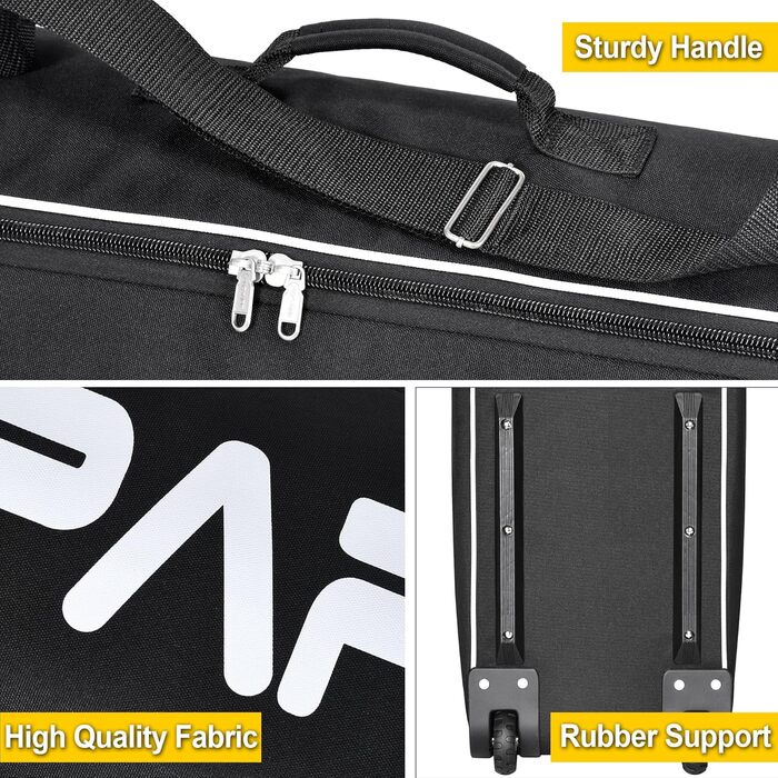 Сумка для лиж Partage з роликами, водонепроникна, міцна тканина Oxford 600D, регульована довжина до 200 см, зручна у зберіганні та транспортуванні, для чоловіків